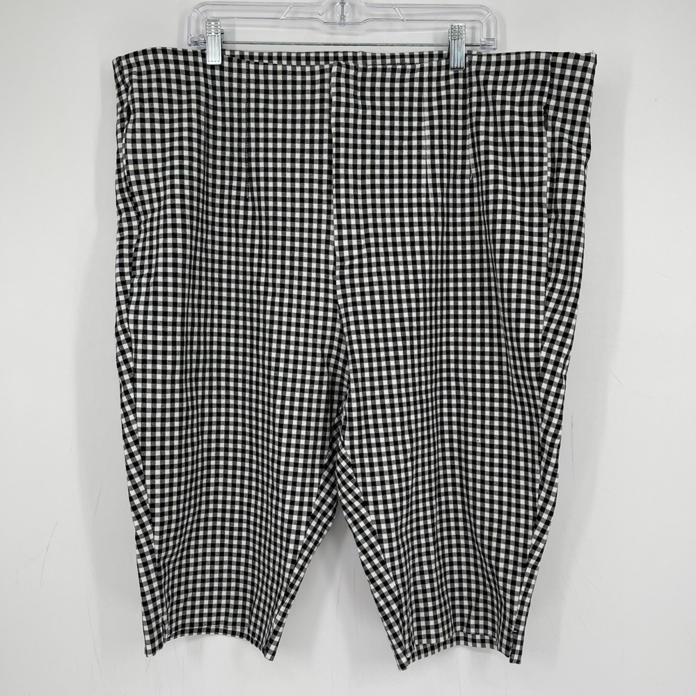 Old Navy Women's Black Gingham Extra High-Rise Stretch Capri Pants Plus Size 22